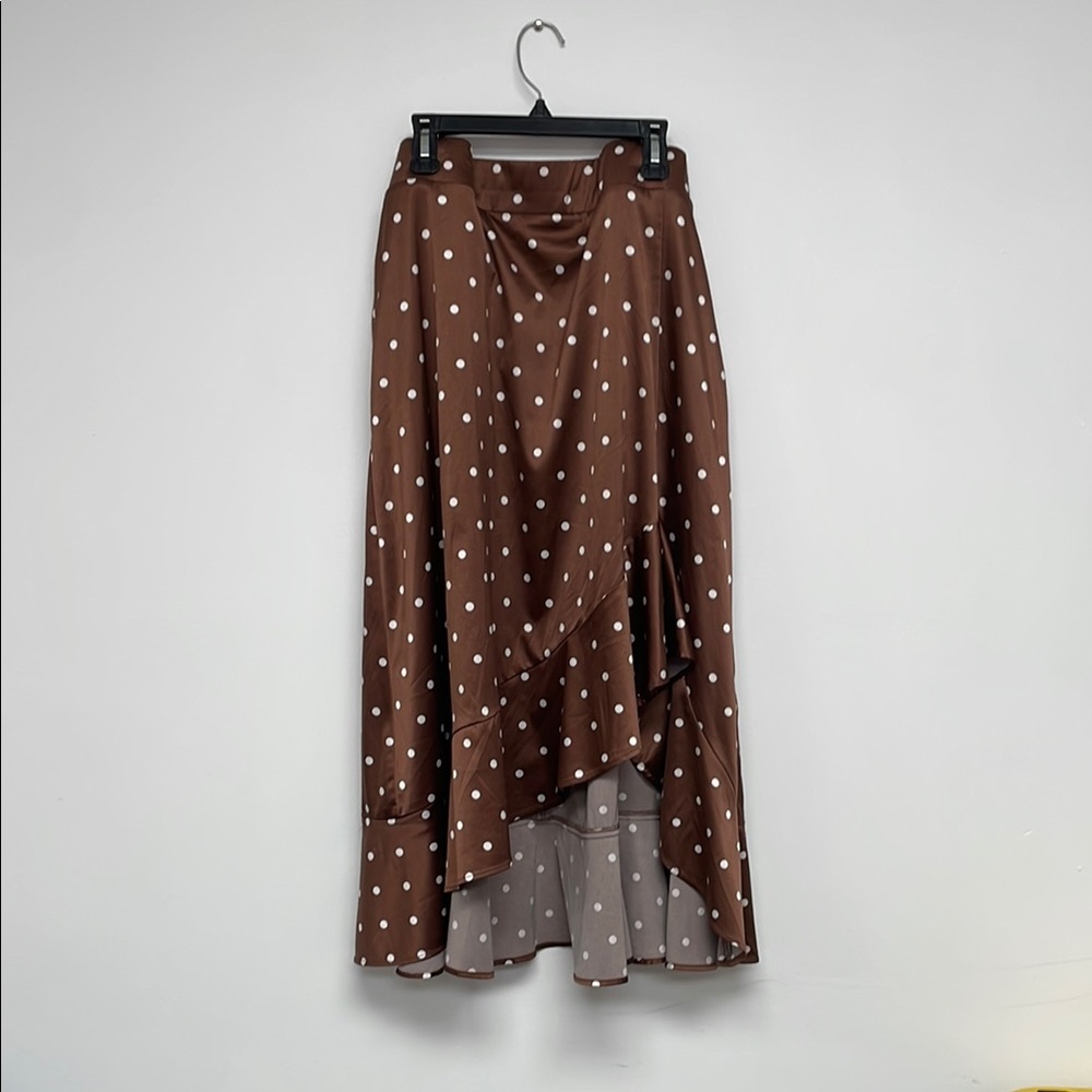 Torrid Brown and White Wrap Midi Skirt